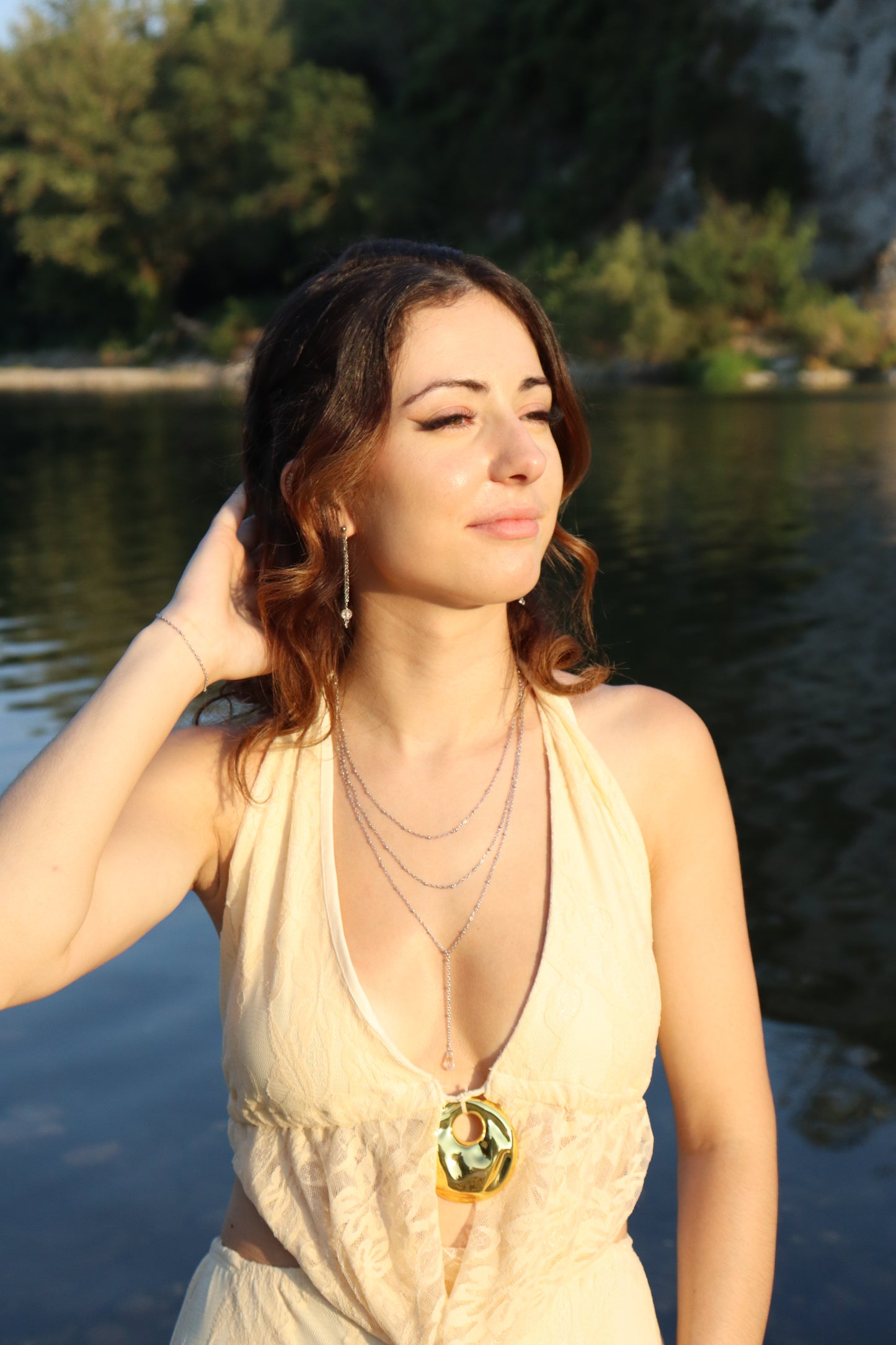 Collier cascade cristal