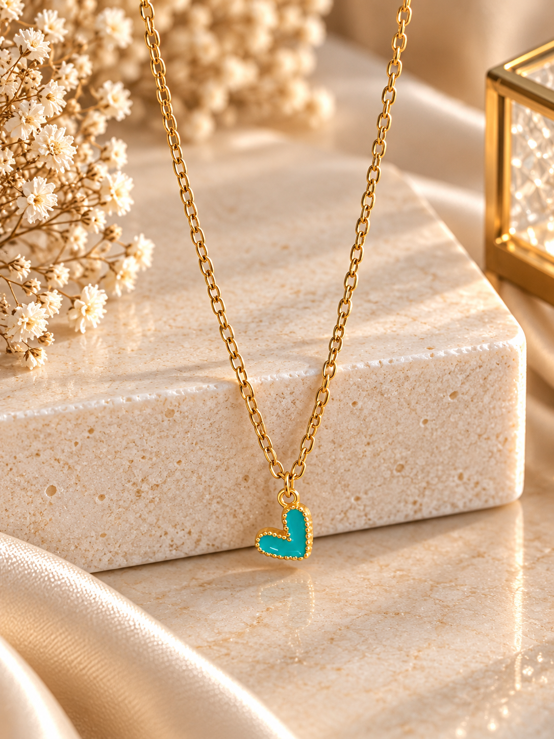 Collier Cœur turquoise