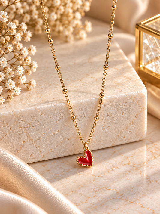 Collier Cœur rouge