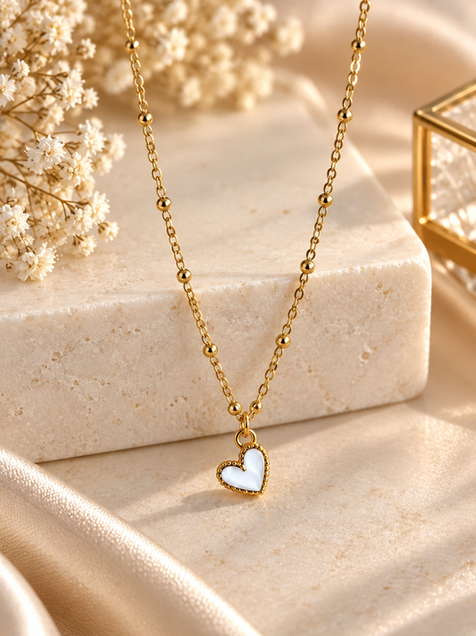 Collier Cœur blanc